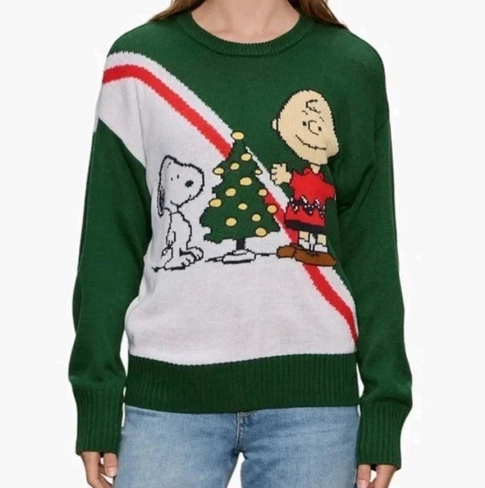 Peanuts X Sanctuary Women's Multicolor Ugly Christmas Charlie Snoopy Sweater