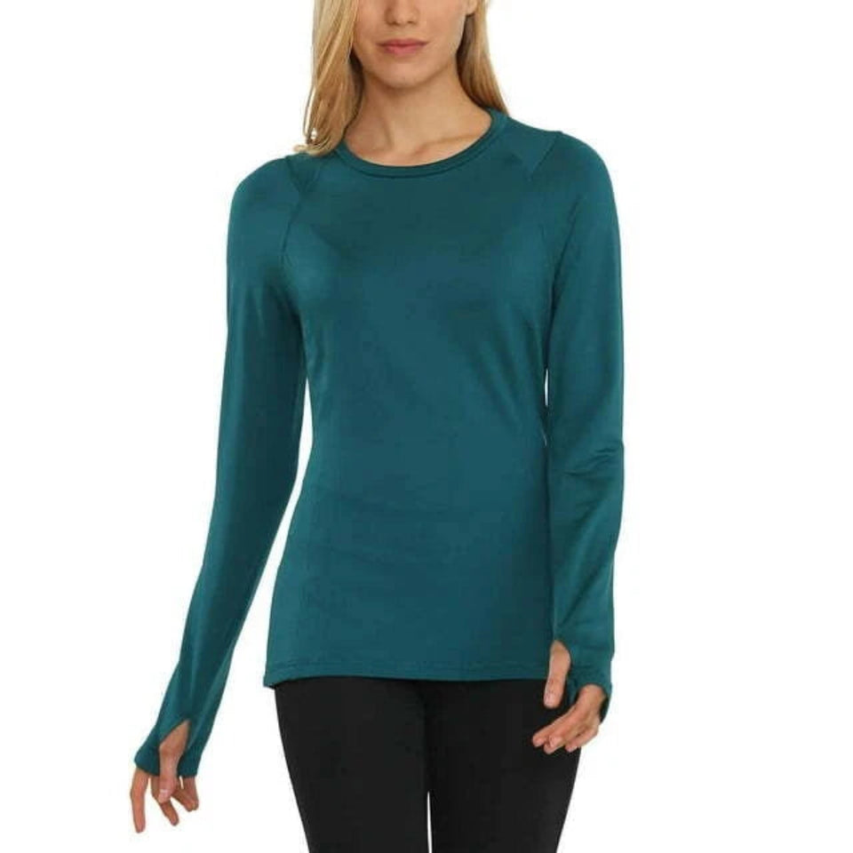 Spyder Women's Teal Brushed Long Sleeve Blouse