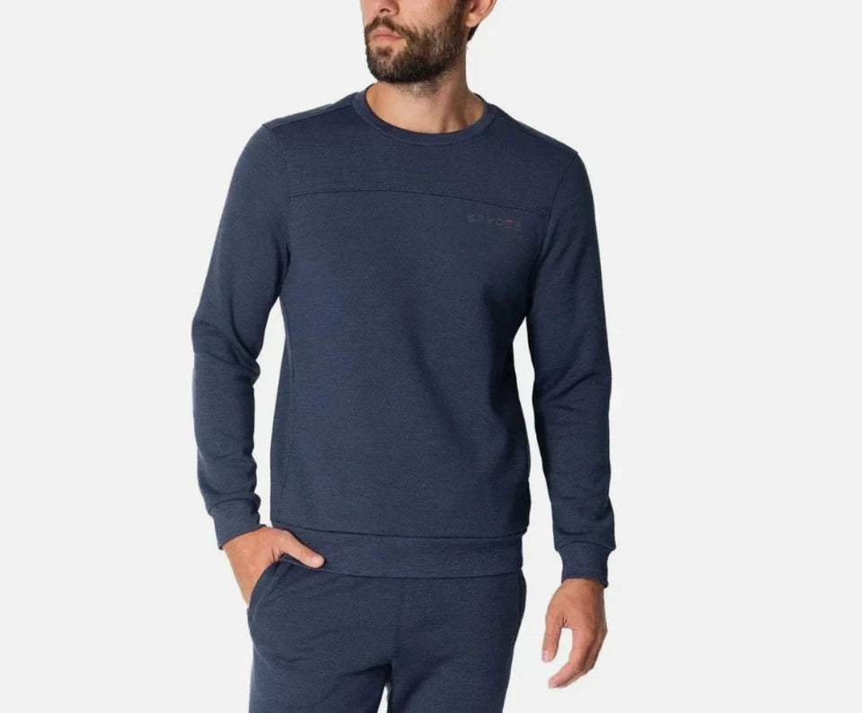 Spyder Men's Navy Side Pockets Crewneck Fleece Sweatshirt