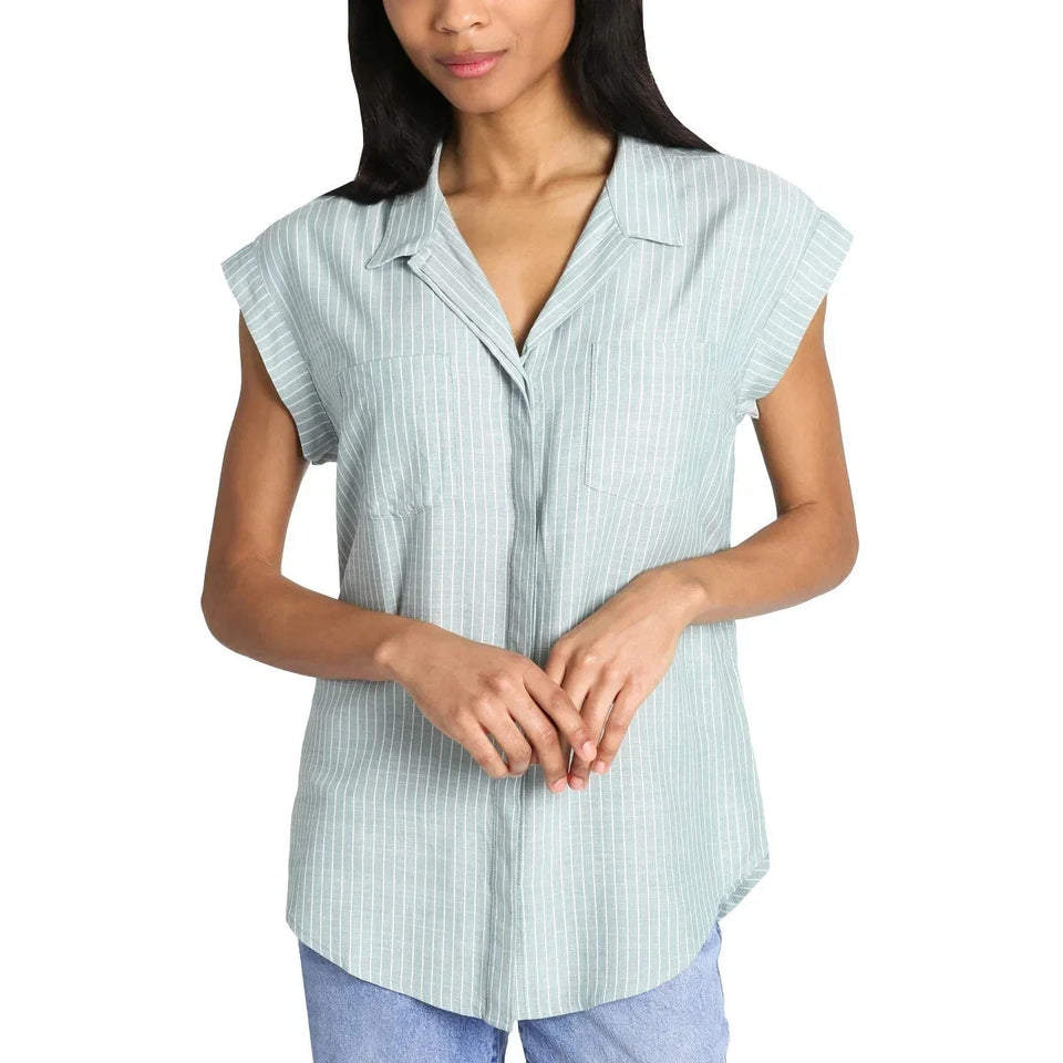 Jachs Girlfriend Women's Mint Green Button Front Shirt