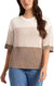 Matty M Women's Taupe Elbow Sleeve Color block Sweater