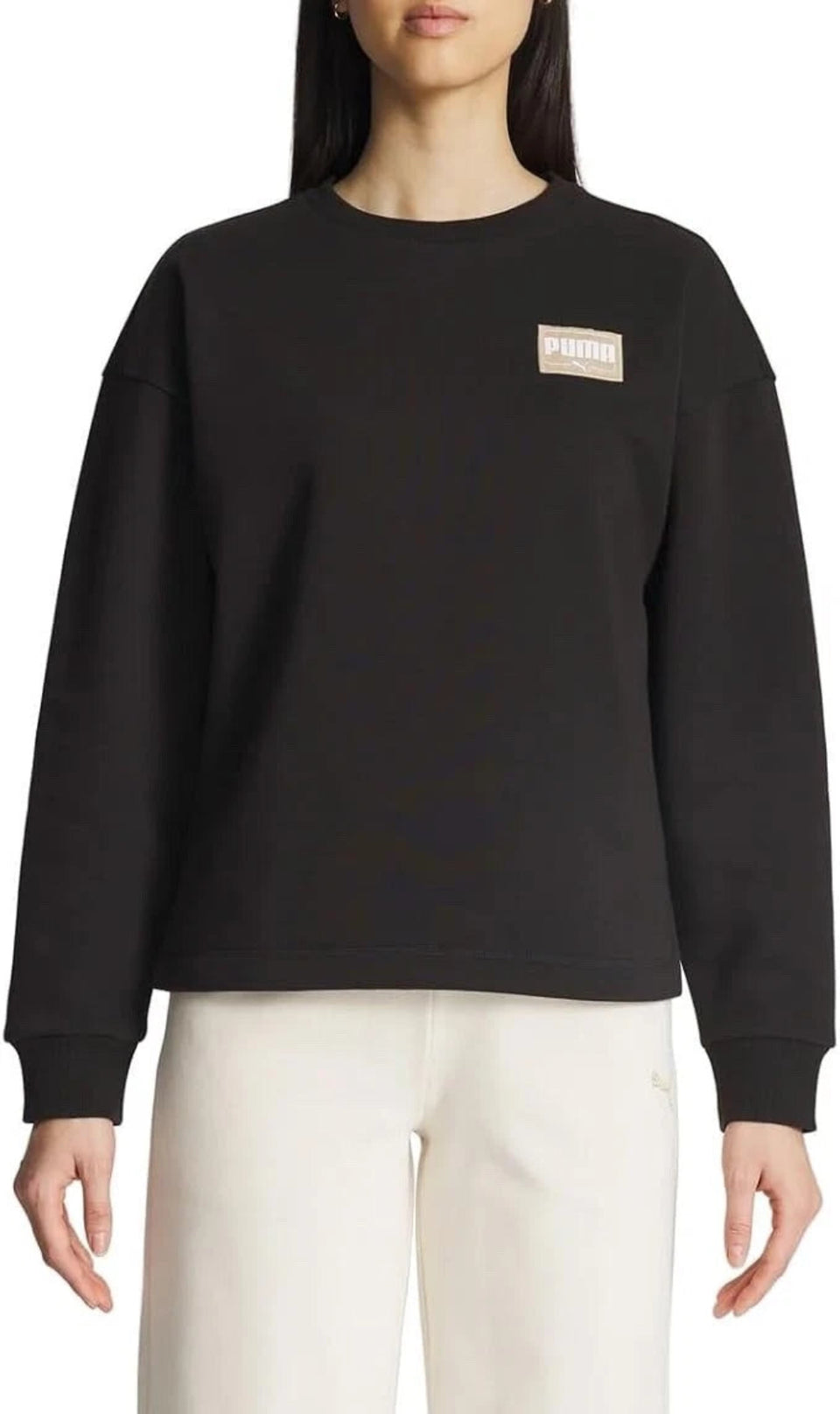 PUMA Women's Black Fleece Crewneck Sweatshirt