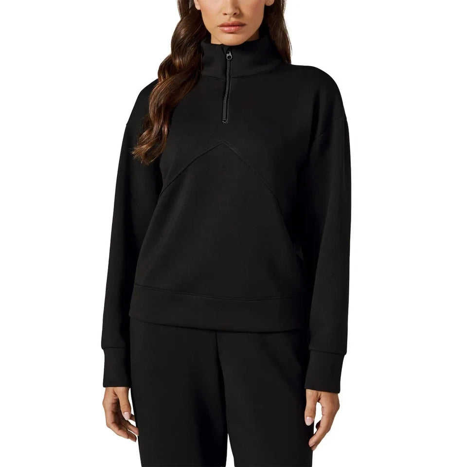 Infinity Women's Black Quarter-Zip Pullover Sweatershirt