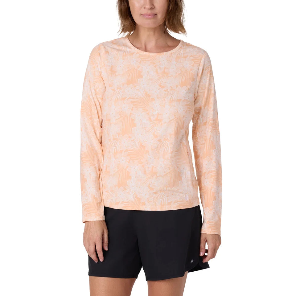 Hang Ten Women's Peach Long Sleeve Rash Guard Blouse