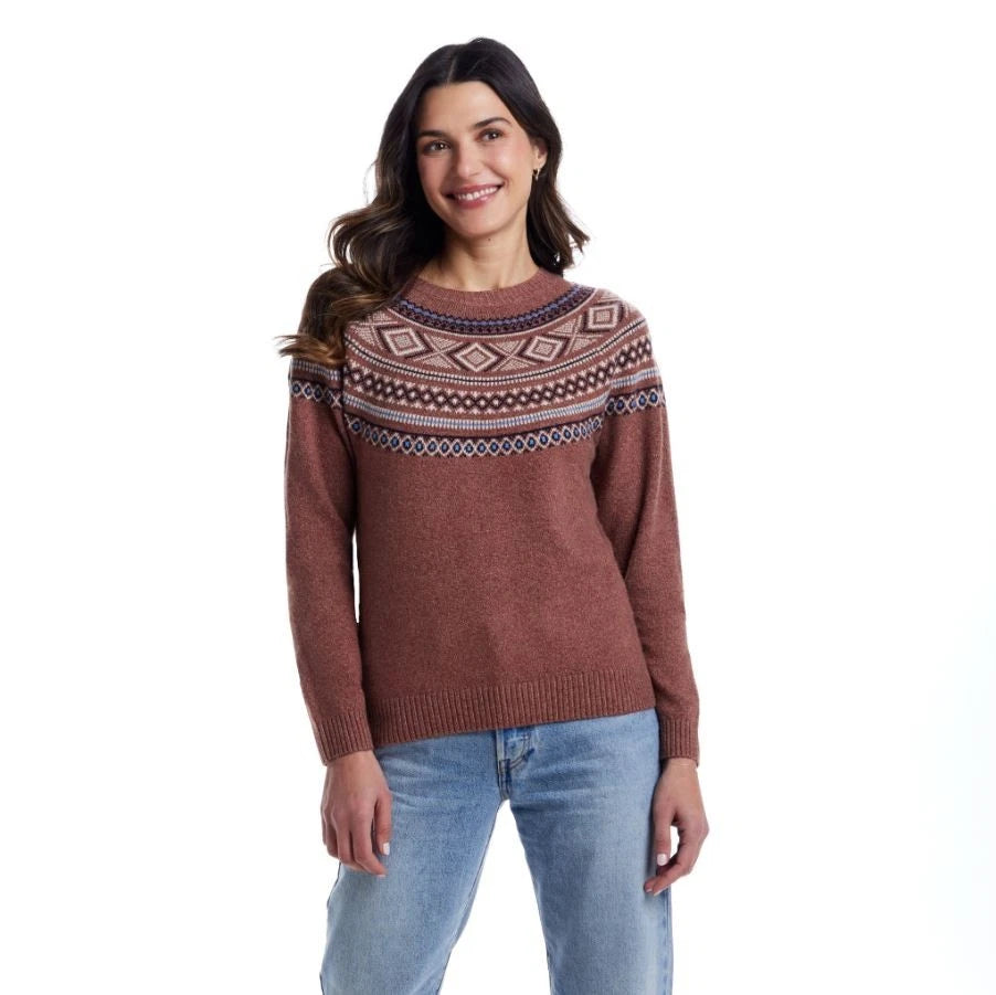 Weatherproof Vintage Women's Blush Long Sleeve Fairisle Sweater