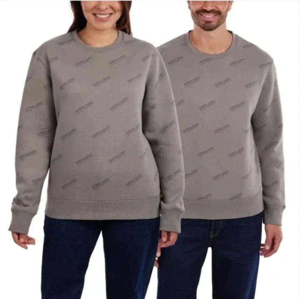 Kirkland Signature Grey Unisex Adults Logo Crewneck Sweatshirt