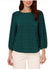 Adrianna Papell Women's Green 3/4 Sleeve Stretch Smocked Shoulder Blouse