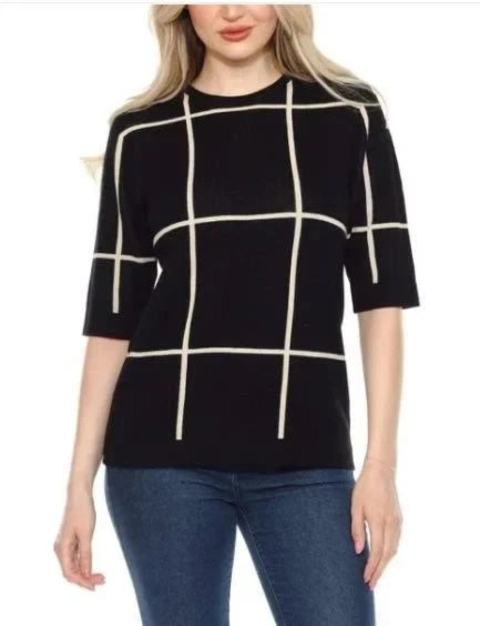 Wrapper Women's Black Elbow Sleeve Sweater