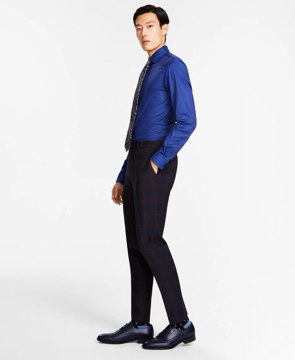 Bar III Men’s Burgundy/Blue Slim-Fit Suit Pant | Bar III In Lebanon