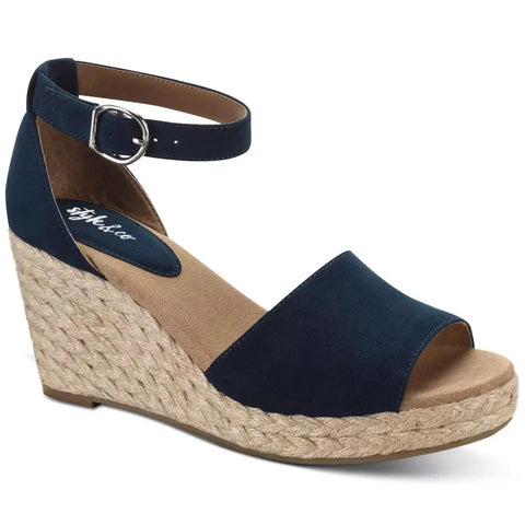 Style & Co Women's Navy Seleeney Wedge Sandals | Style & Co In Lebanon