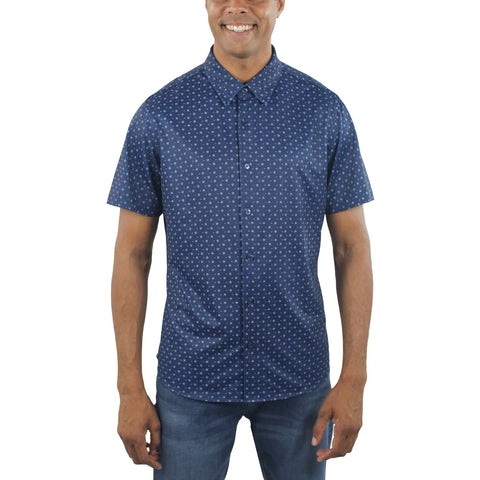Jachs New York Men's Blue Short Sleeve Woven Shirt | Jachs New York  In Lebanon