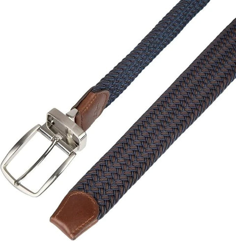 Tommy Bahama Men's Navy Stretch Braided Reversible Leather Trim Belt |Tommy Bahama In Lebanon