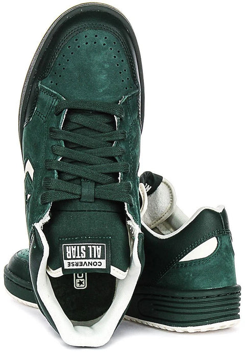 Converse Men's Dark Green Weapon Leather Fresh Skate Sneakers|Converse In Lebanon
