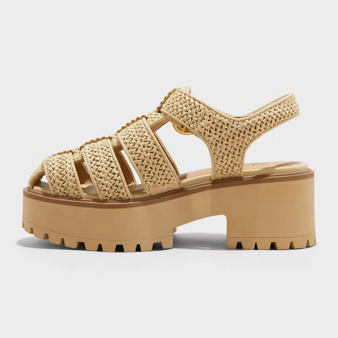 Wild Fable Women's Tan Elide Raffia Fisherman Platform Sandals | Wild Fable In Lebanon