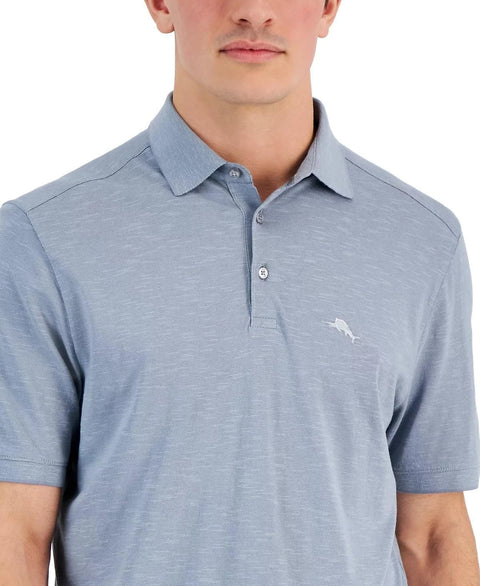 Tommy Bahama Men's Gray  Portola Point Space-Dyed Stripe Polo T-Shirt |Tommy Bahama in Lebanon