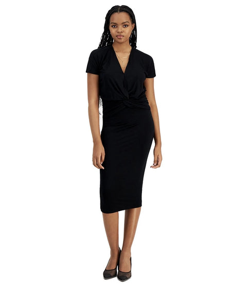 Bar III Women's Black Petite Jersey-Knit Fitted Midi Skirt | Bar III In Lebanon