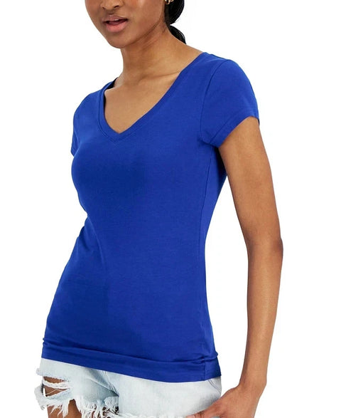 Aveto Women's Royal Blue V Neck T-Shirt | Aveto In Lebanon