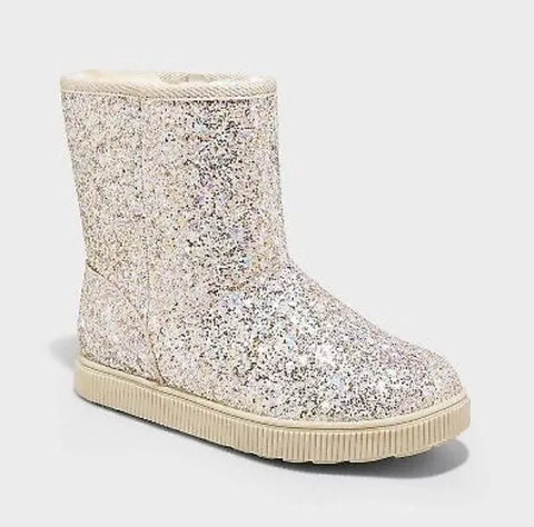 Cat&Jack Girl's Beige Glittered Ankle Boots| Cat&Jack in Lebanon