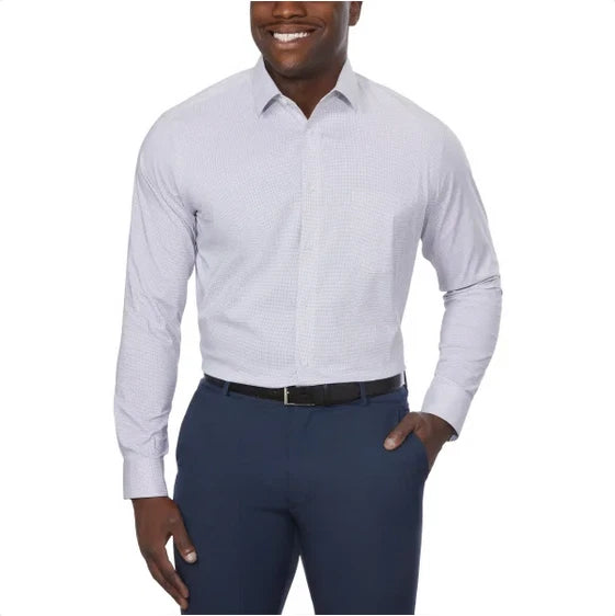 Calvin Klein Men's Blue Checkered Wrinkle Free Fresh Regular Fit Stretch Shirt |Calvin Klein In Lebanon