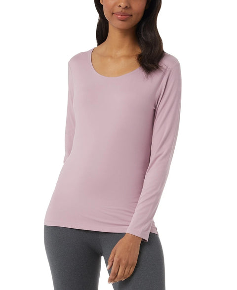 32 Degrees Women's Dusty Pink  Long-Sleeve Scoop-Neck Cozy Heat Blouse | 32 Degrees in Lebanon