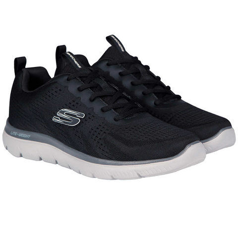 Brand New Skechers Men's Summit Sneaker Lite-Weight  (Black/White)
