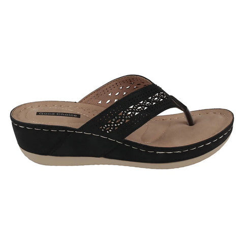 Good Choice Women's Black  Wedge  Slippers | Good Choice in Lebanon