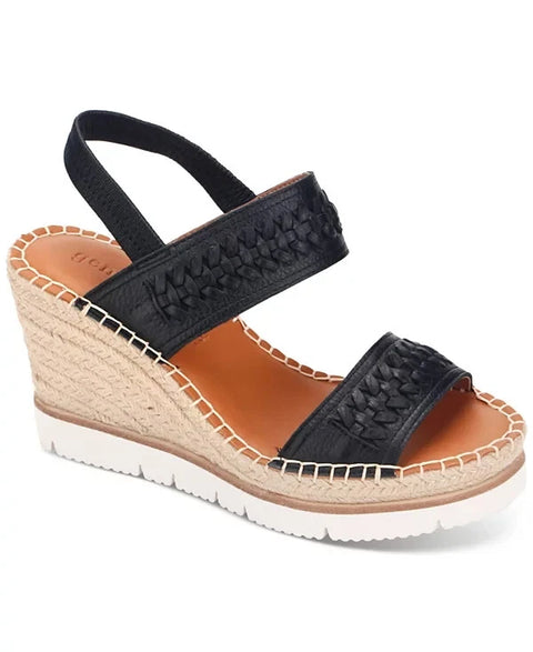 Gentle Souls Women's Black Elyssa Two-Band Braid Sandals | Gentle Souls In Lebanon