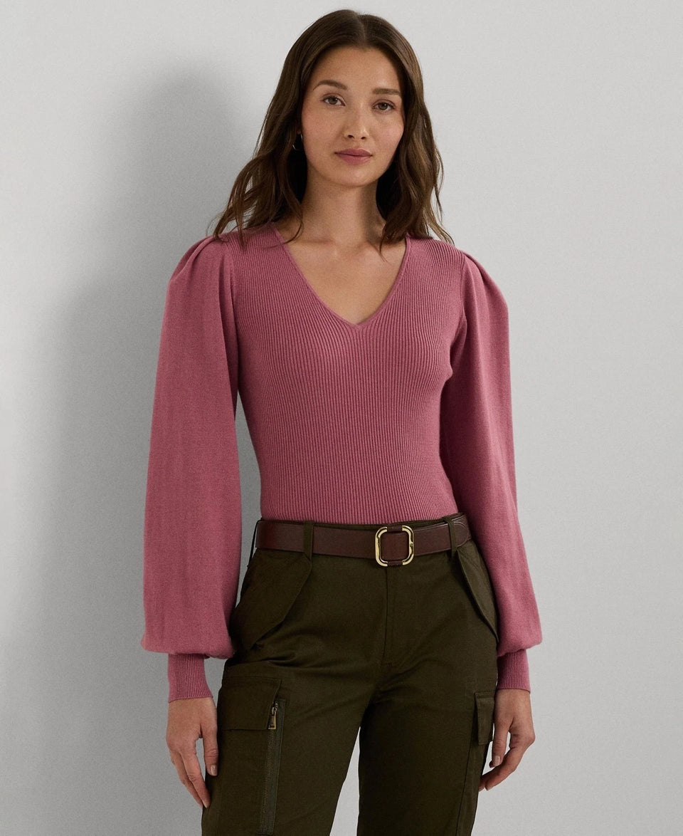 Lauren Ralph Lauren Women's Blush Blouson-Sleeve Sweater | Lauren Ralph Lauren In Lebanon
