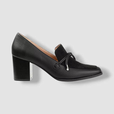 Journee Collection Women's Black Leather Crawford Heel |Journee Collection In Lebanon