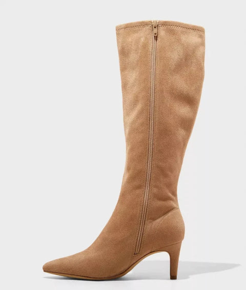 A New Day Women's Tan Nelly Stiletto Mid Heel Tall Boots |A New Day In Lebanon