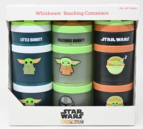 Whiskware Star Wars The Mandalorian Snacking Containers, 3 Pack Combo ABH24