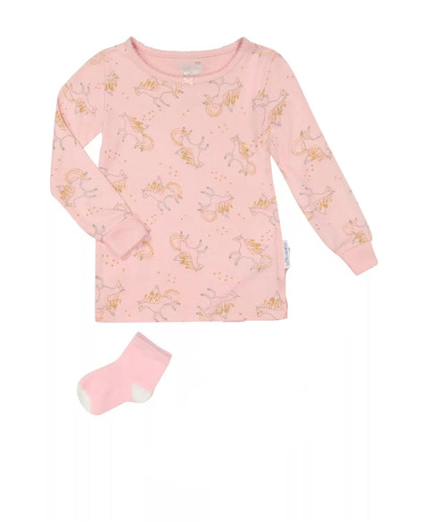 Max&Olivia Baby Girl's Pink Horse Print Pajama Shirt |Max&Olivia in Lebanon