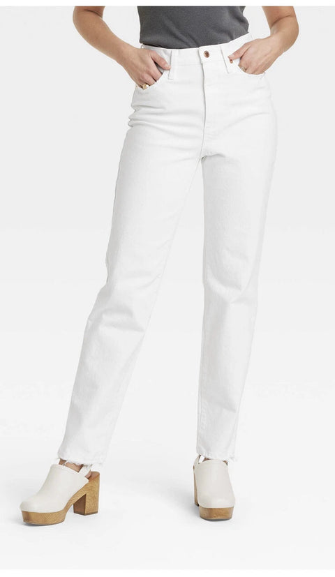 Universal Thread Women's White High-Rise Straight Jeans | Universal Thread In Lebanon