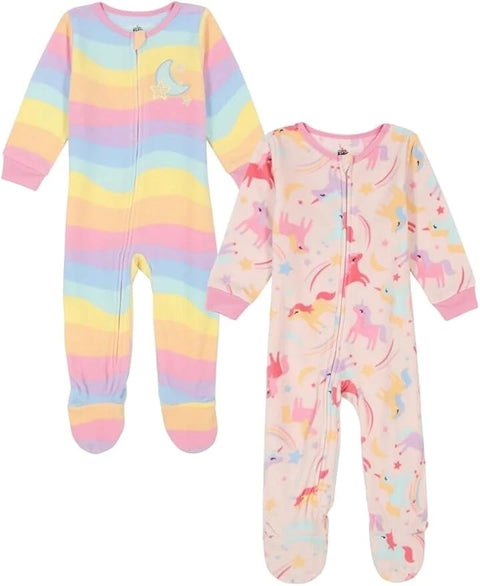 Kids Headquarters Girl's Pink Unicorn 2-pack Footed Blanket Sleeper Set |Kids Headquarters In Lebanon