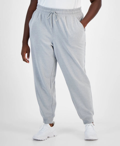 Id Ideology Women's Grey Plus Size Fleece Jogger Sweatpants | Id Ideology In Lebanon