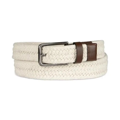 Alfani Men's Light Beige Braided Webbed Woven Belt | Alfani In Lebanon
