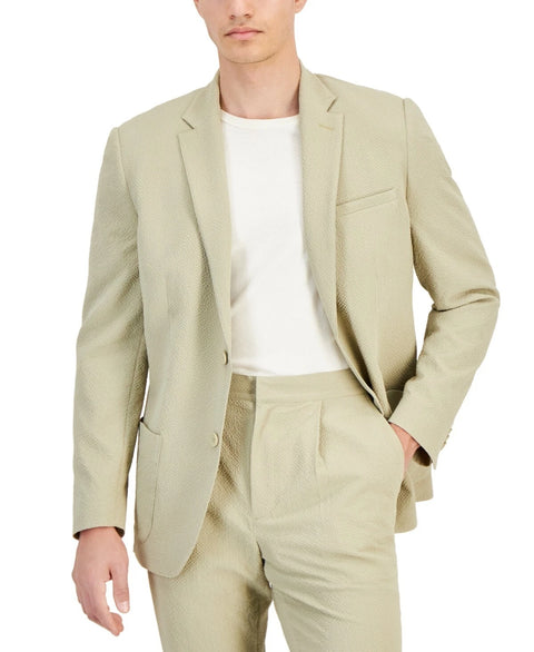 Alfani Men's Beige Classic-Fit Textured Seersucker Jacket | Alfani in Lebanon
