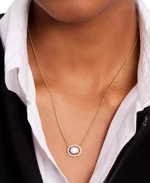 Kate Spade Women's  Gold-Tone Cubic Zirconia Orbit Clear Gold Necklace | Kate Spade in Lebanon