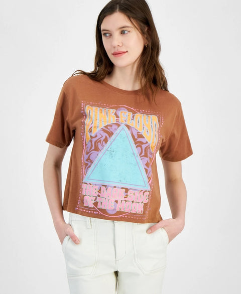 Love Tribe Women's Brown Pink Floyd Dark Side Graphic T-Shirt | Love Tribe In Lebanon