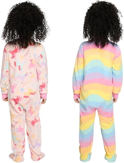 Kids Headquarters Girl's Pink Unicorn 2-pack Footed Blanket Sleeper Set |Kids Headquarters In Lebanon