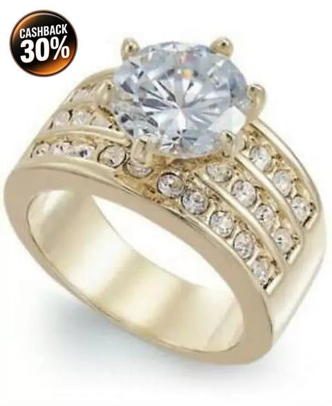 Charter Club Women's Gold Crystal Triple-Row Ring | Charter Club in Lebanon