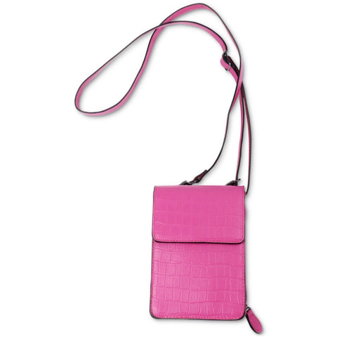 INC International Concepts Mens Mini Cross Body Bag Pink Croc ONE SIZE abb172 shr(lr88)