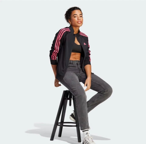 Adidas Women's Black Plus Size Essentials Warm-Up 3 Striped Track Jacket | Adidas  in Lebanon