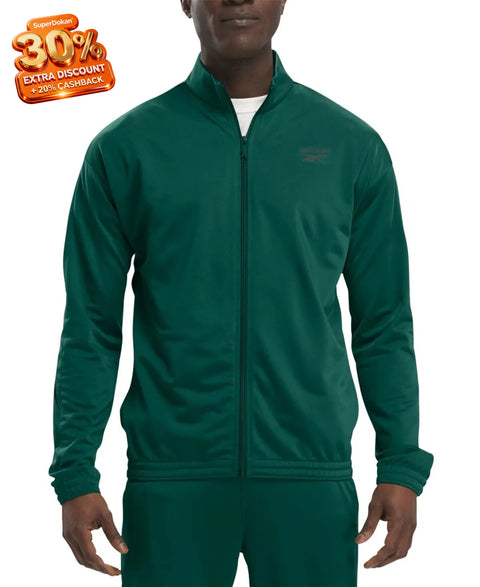 Reebok Men's Green Identity Vector Zip-Front Track Jacket| Reebok In Lebanon