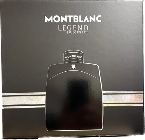 Montblanc Legend Eau de Toilette packaging on a gray background