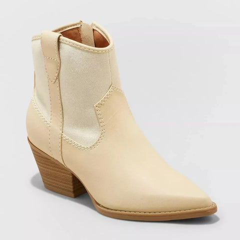 Universal Thread Women's Off White Bohemian Kay Western Ankle Boots | Universal Thread In Lebanon