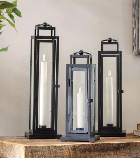 Evergreen Black LED Tapered Candle Tower Lantern 3 Count |Evergreen In Lebanon