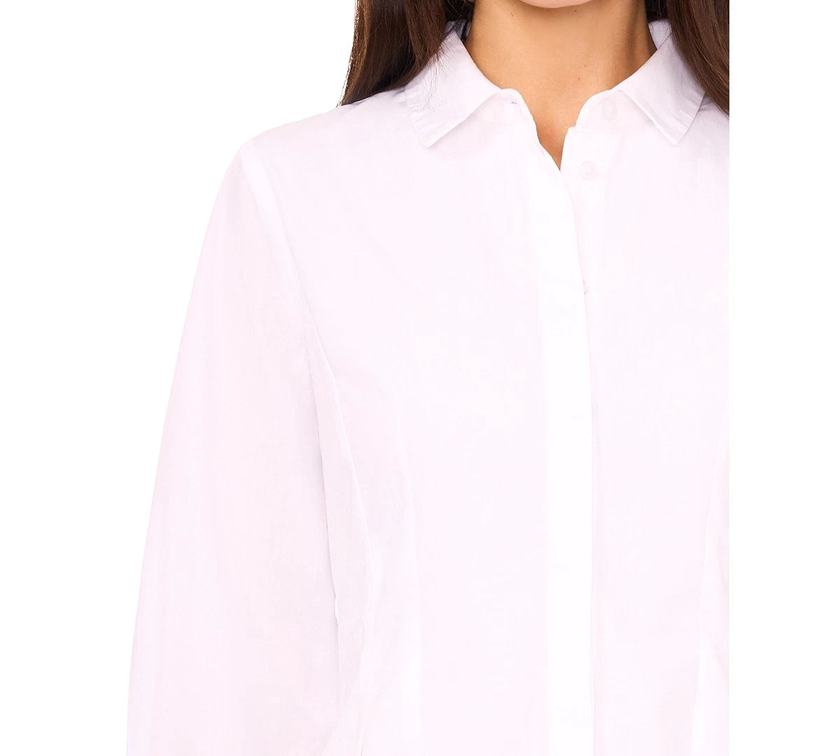 MSK Women's White Petite Collared Cotton Button-Front Shirt Dress | MSK In Lebanon