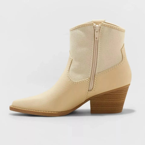 Universal Thread Women's Off White Bohemian Kay Western Ankle Boots | Universal Thread In Lebanon
