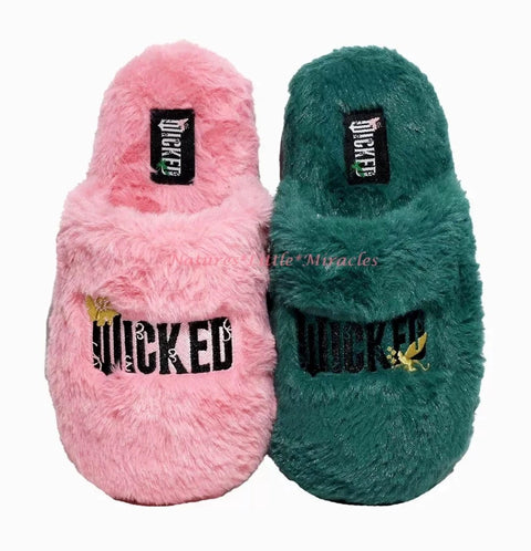 Wicked Women's Pink & Green Glinda Elphaba Pajamas Slippers | Wicked In Lebanon